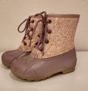Toddler Girl Purple Sparkle Winter/Snow Duck Boots